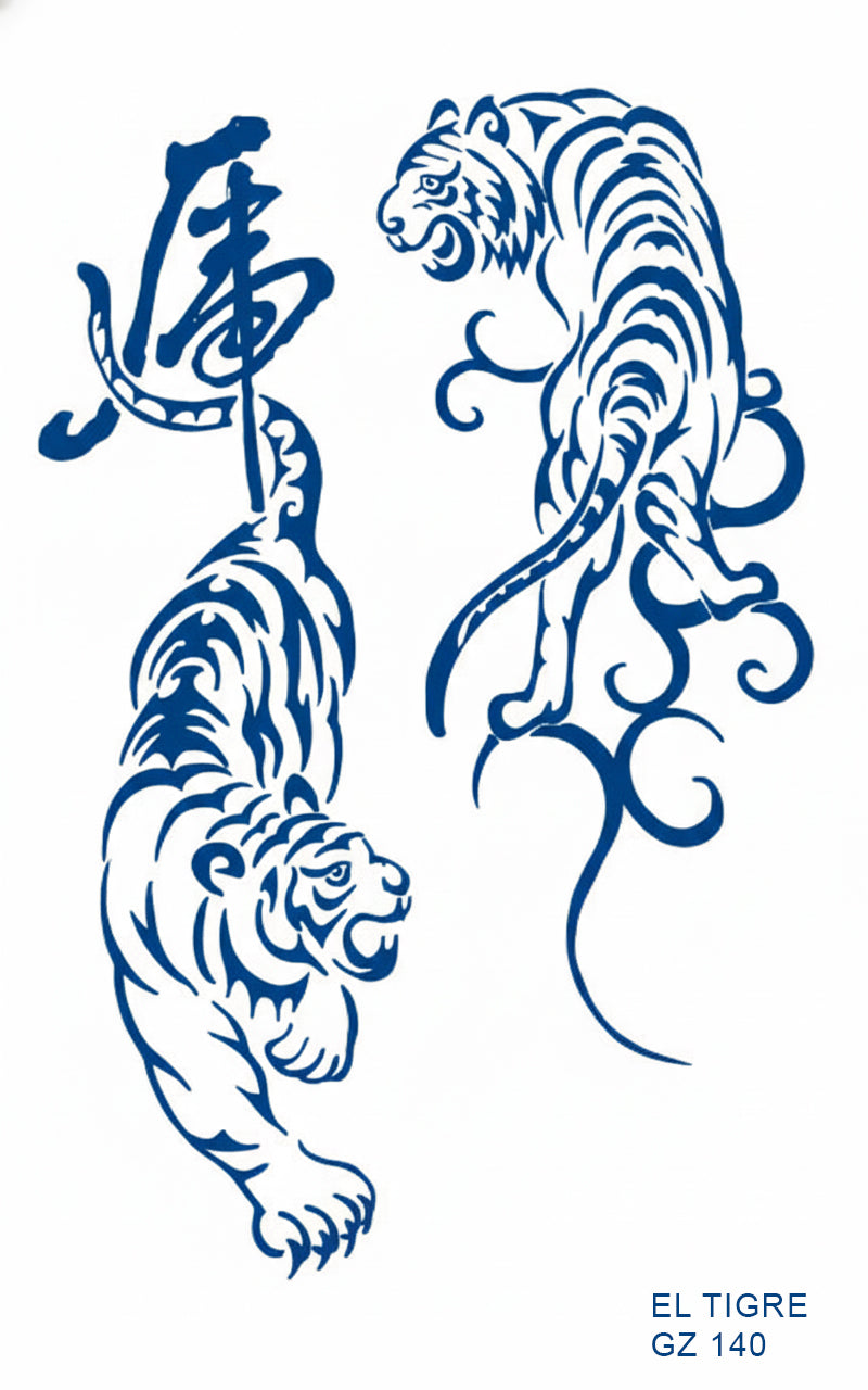EL TIGRE realistic temporary tattoo GZ 140