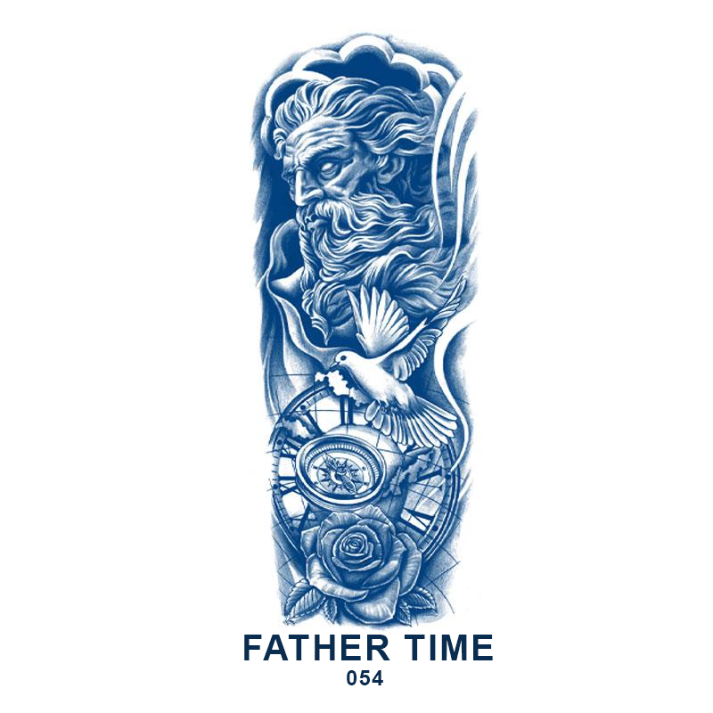 FATHER TIME realistic temporary tattoo 054