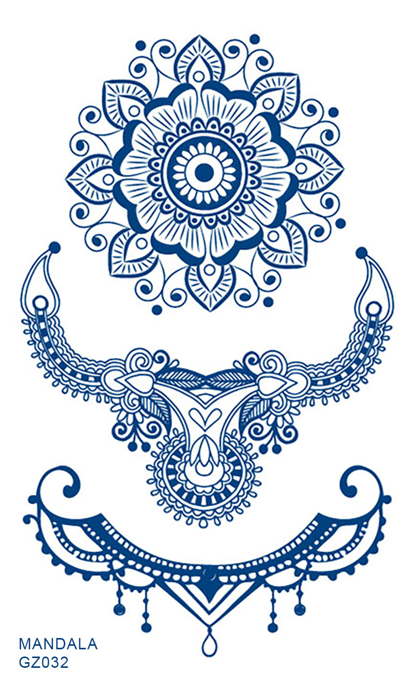 MANDALA realistic temporary tattoo GZ-032