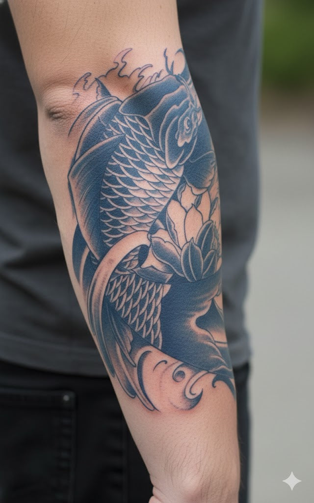 KOI SPLASH realistic temporary tattoo GZ-175